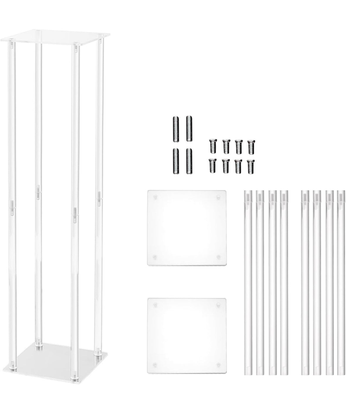 2x Hochzeit Blumenständer 80cm Transparent