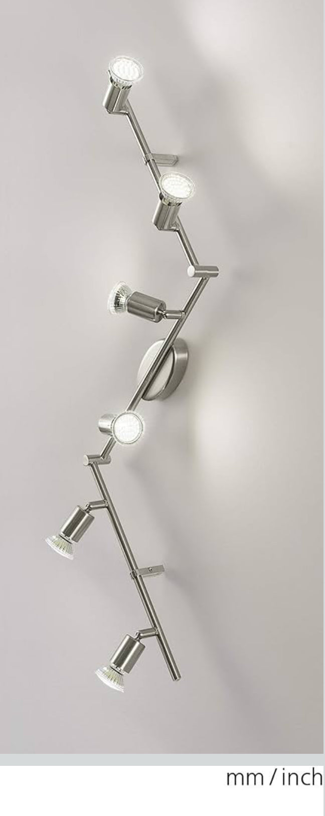 EGLO LED Deckenleuchte Buzz-LED, 6 flammige Deckenlampe, Deckenstrahler aus Metall in Nickel-Matt, Wohnzimmerlampe, Küchenlampe, Spots inkl. GU10 Leuchtmittel, warmweiß, L 105 cm