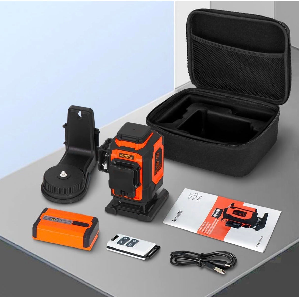 Kreuzlinienlaser grün,TakamineTech 3X360 Grad Laser Wasserwaage Selbstnivellierend,3D Kreuzlaser 12 Linienlaser,Baulaser für Innenbereich Baustelle,Wandlaser mit wiederaufladbarer Batterie(Type-C)