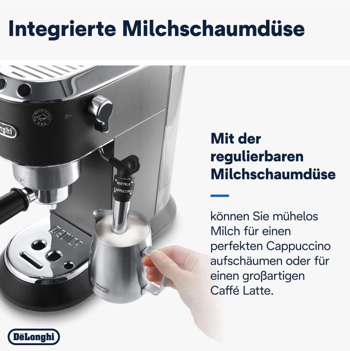 DeLonghi EC 685 BK Dedica Style Siebträger Espressomaschine schwarz