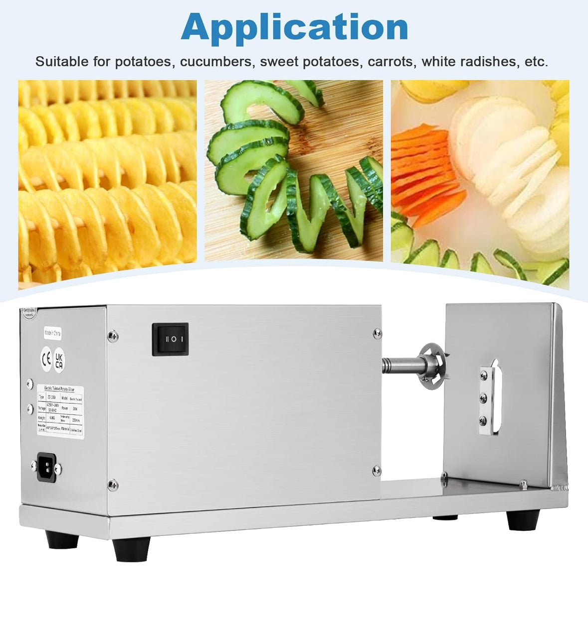 MXBAOHENG Elektrischer Tornado Kartoffelschneider