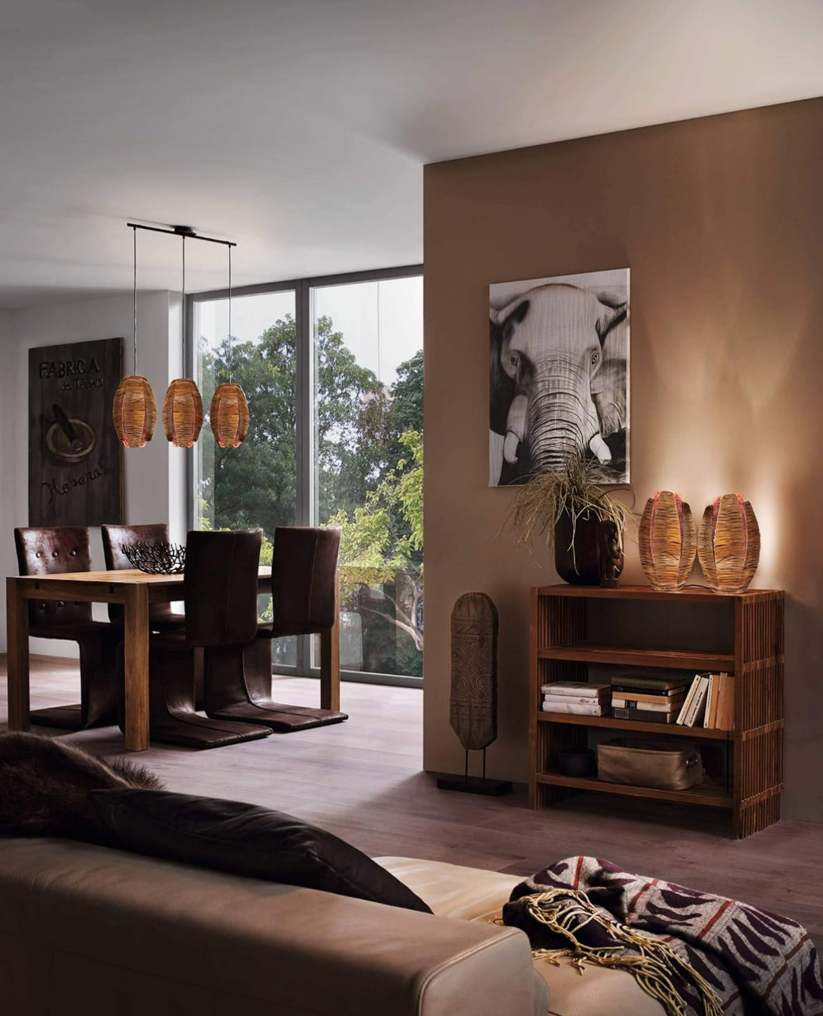 EGLO Tischlampe Mongu 1 1 flammige Tischleuchte Vintage Afrikanisch Boho