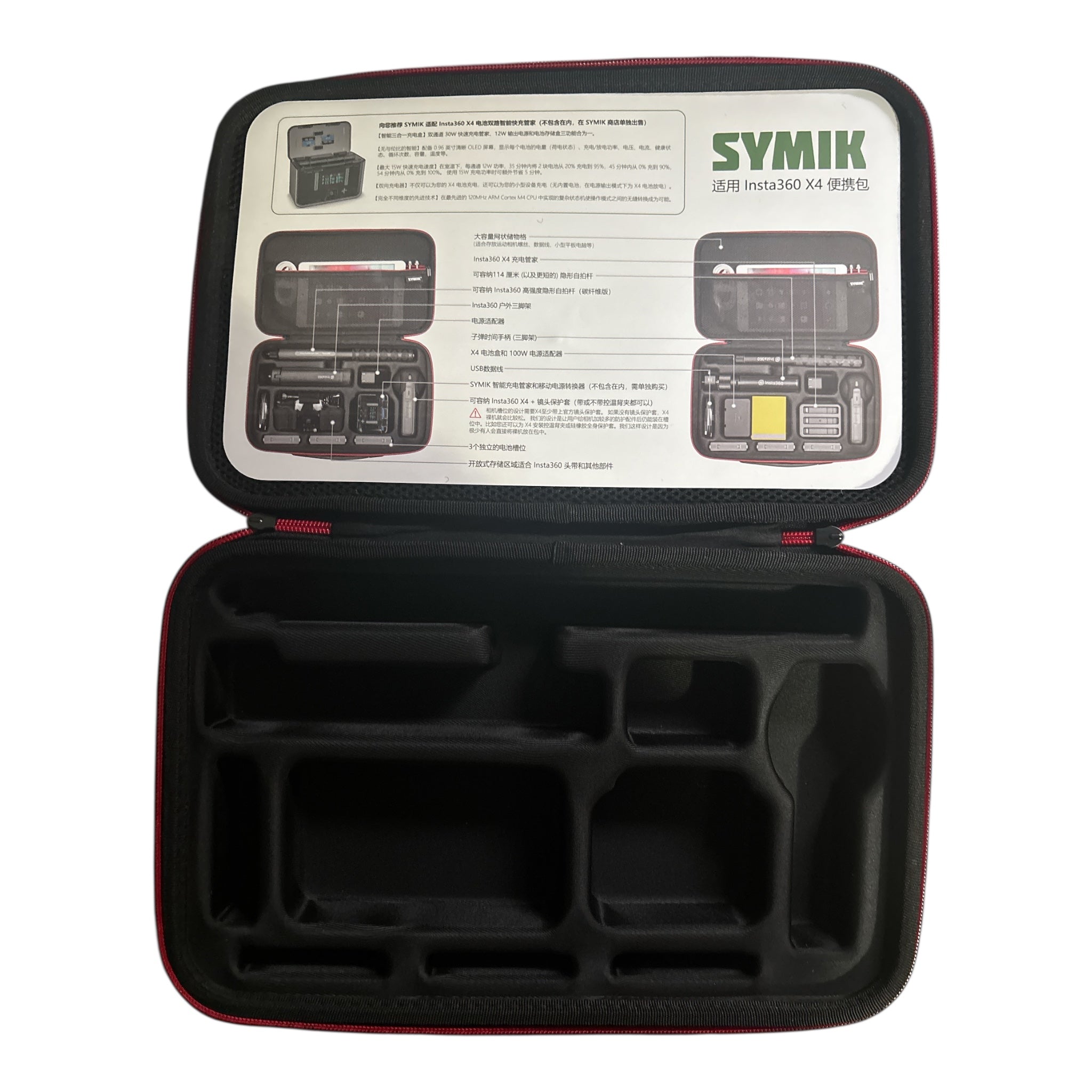 SYMIK Tasche für Insta360 X5 X4, Wasserdicht, Stoßfest, Kompakt, Reisetasche mit Schultergurt, Hartschalen-Nylon Tragetasche Case für Insta 360 X5 X4 Zubehör (S320-XV2)