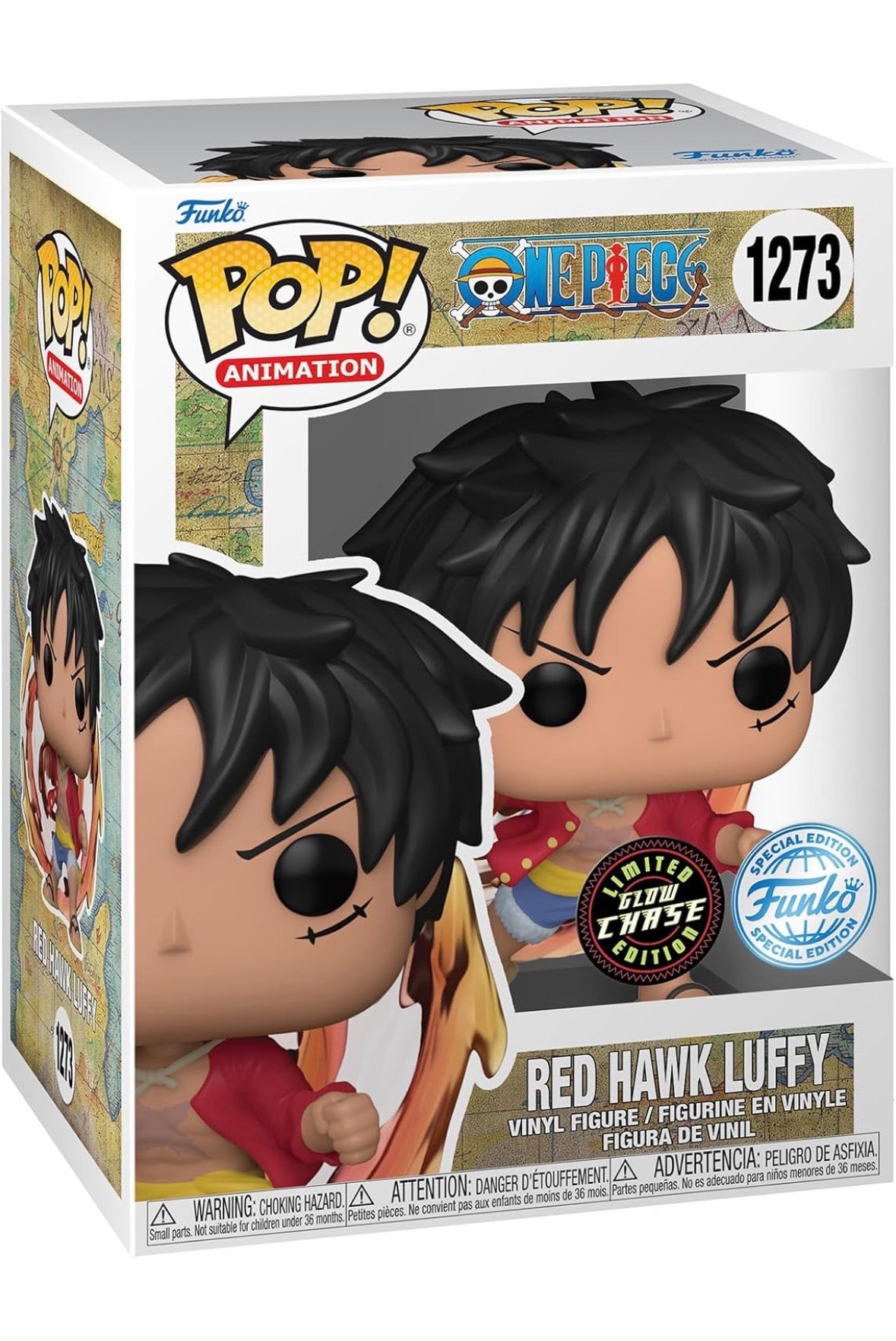 Funko Pop! Animation: One Piece - Red Hawk Luffy - Leuchtet Im Dunkeln - Chase - Vinyl-Sammelfigur -