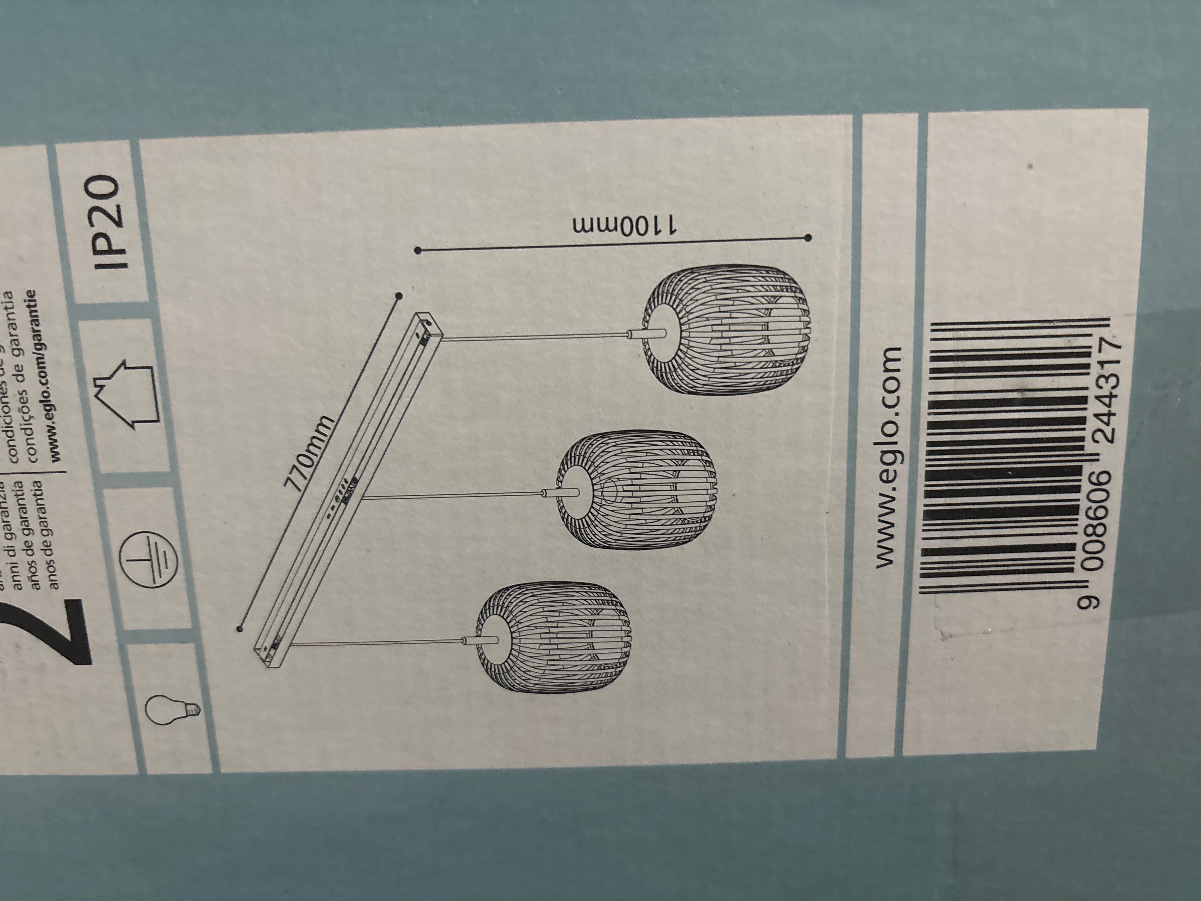EGLO Hängelampe Romazzina, Esstisch Pendelleuchte 3-flammig