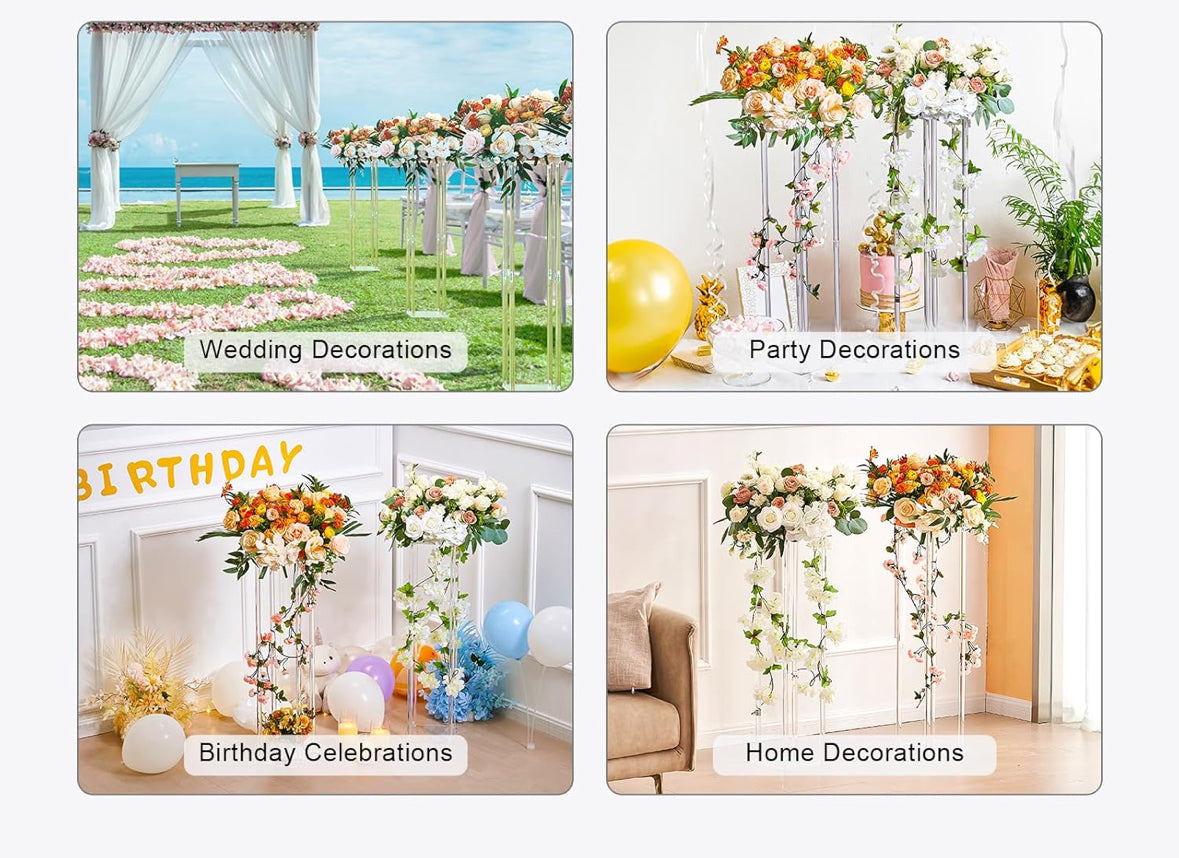 2x Hochzeit Blumenständer 80cm Transparent