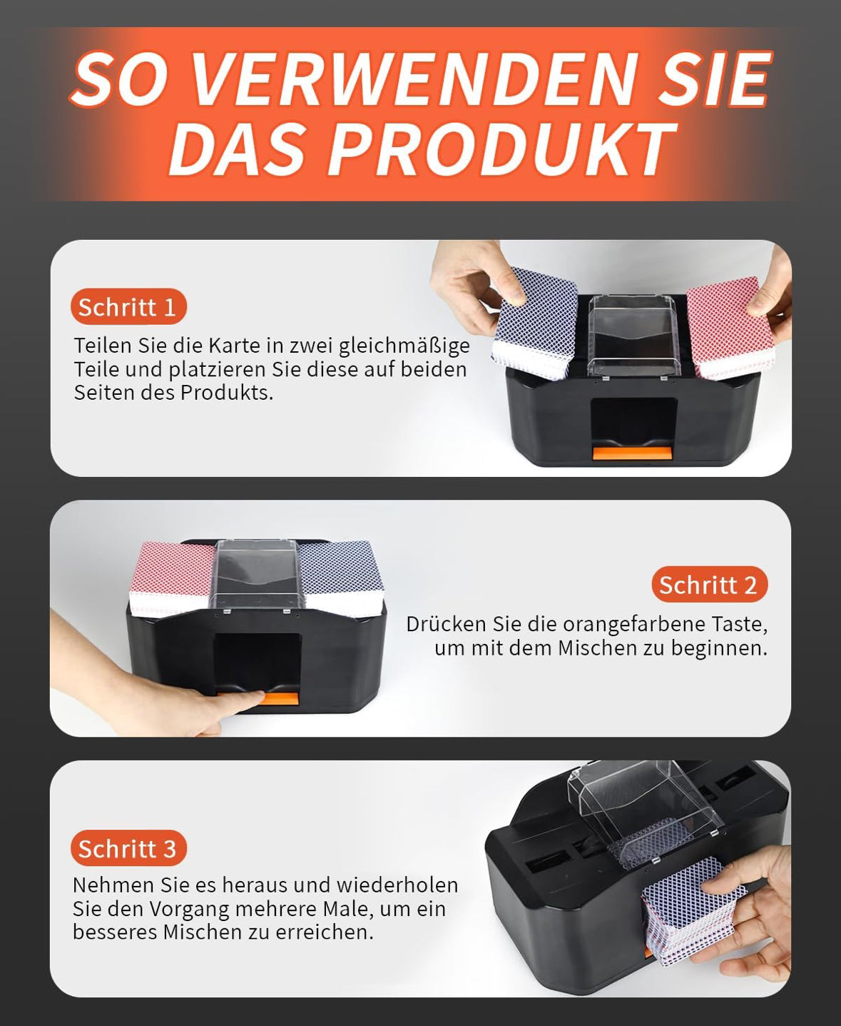 Geräuscharme Kartenmischmaschine Elektrische