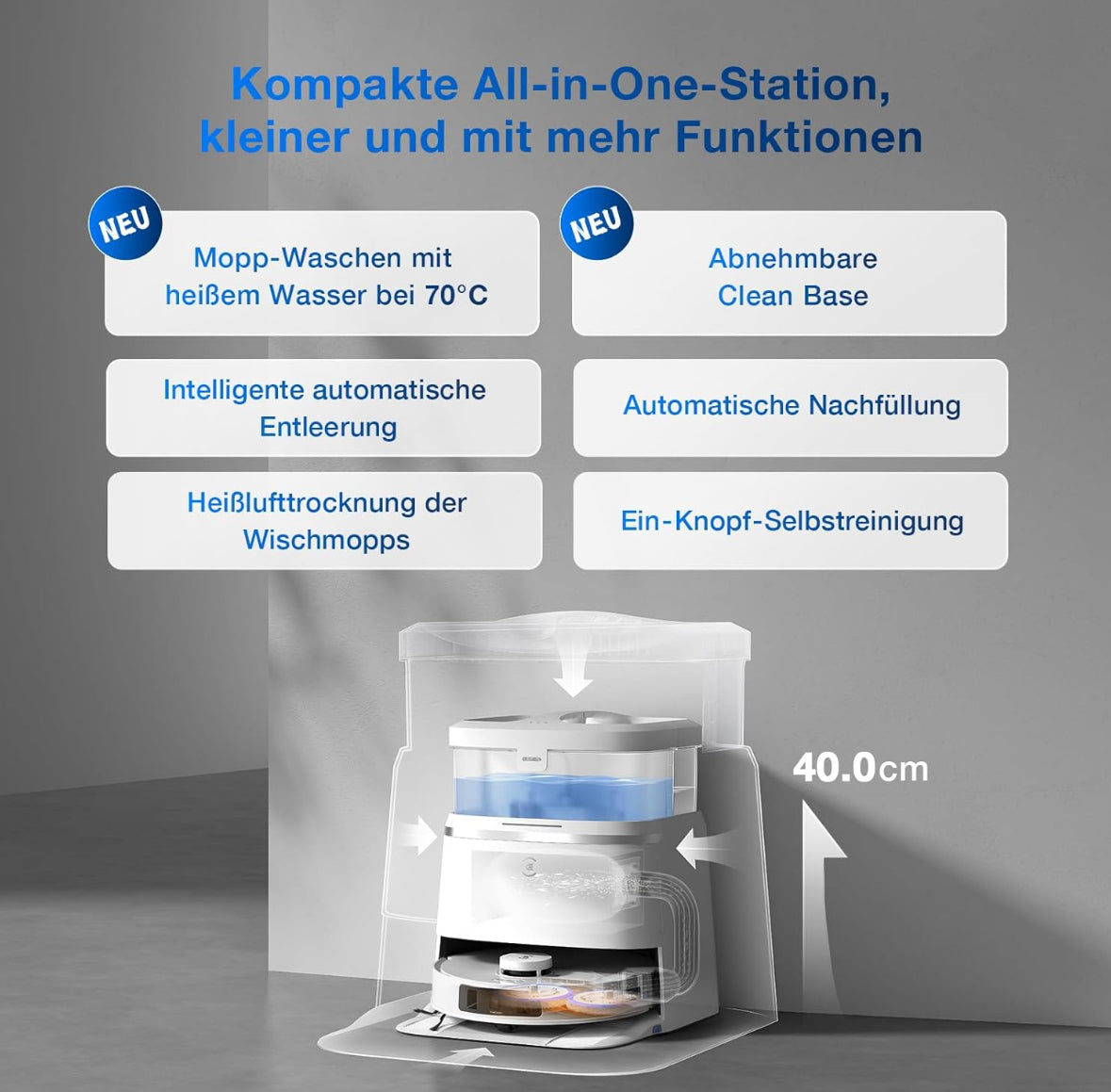 ECOVACS DEEBOT T30 PRO OMNI Saugroboter mit Wischfunktion, mit TrueEdge Moppin, Zero Tangle Bürste, 11.000 PA Saugkraft mit heißem Wasser und Smart Rewash, Farbe Silber( Gebraucht,Zustand sehr gut)