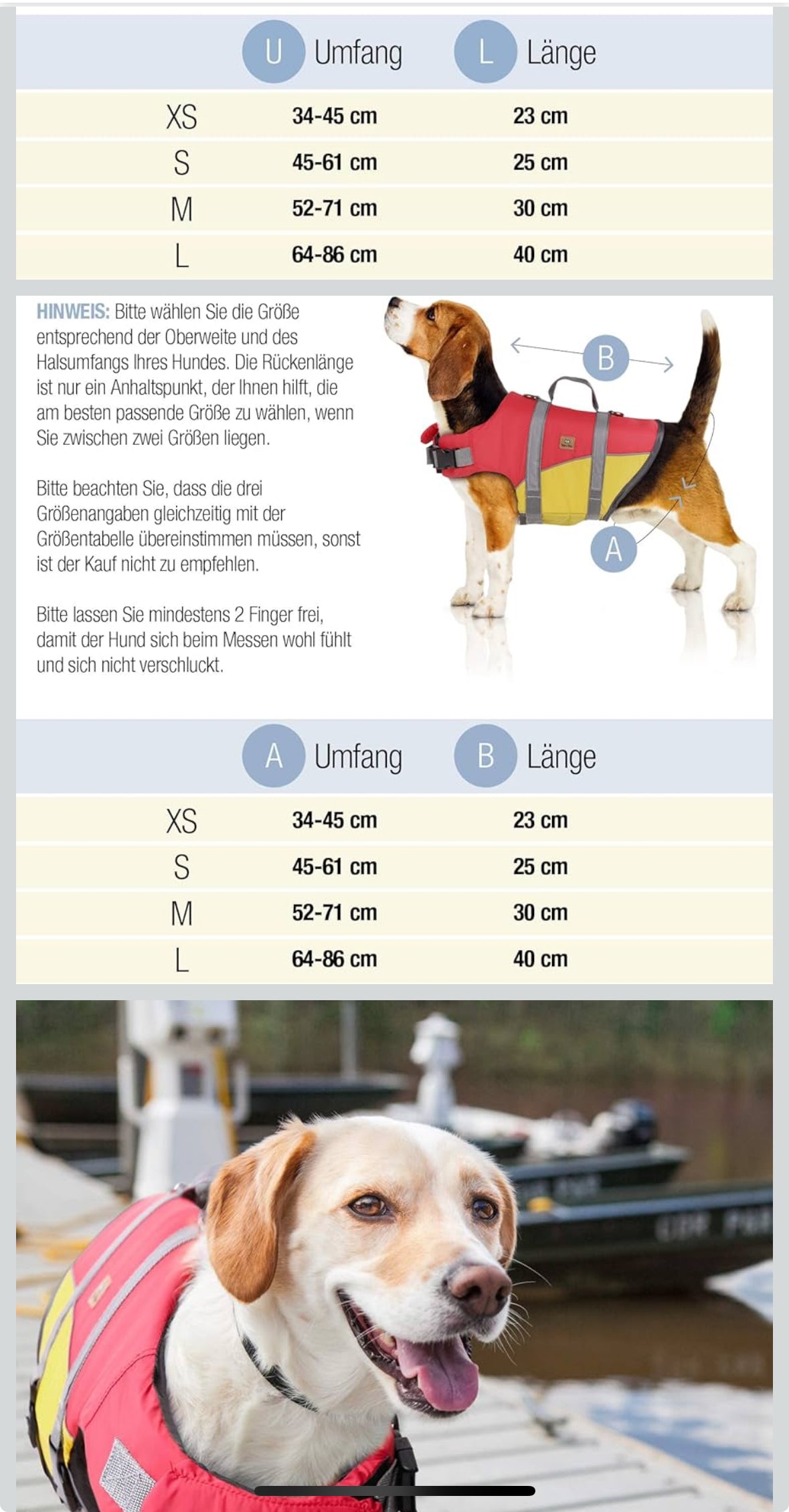 Bella & Balu Schwimmweste für Hunde – Reflektierende Hundeschwimmweste für maximale Sicherheit (Große L)