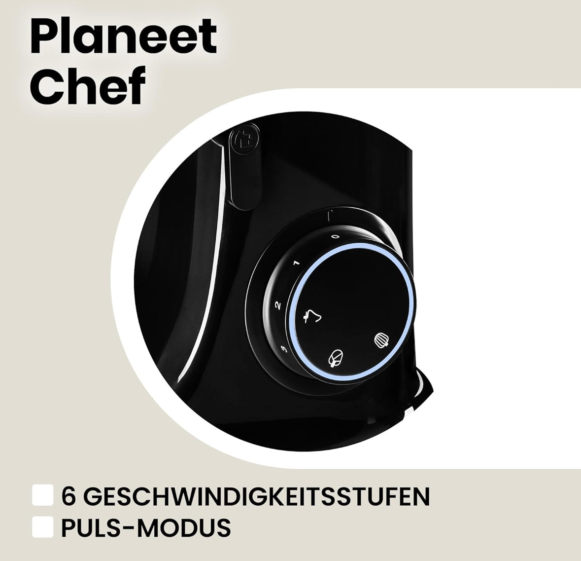 ZEEGMA Planeet Chef Küchenmaschine, Knetmaschine 1500W