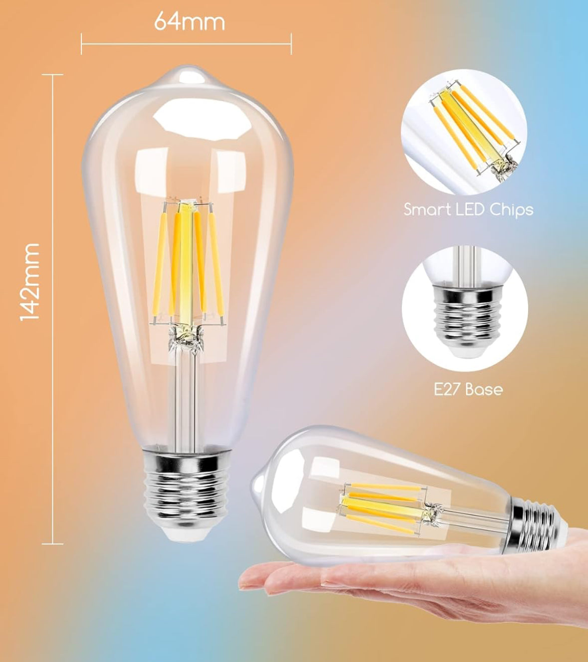 Aigostar Smart Lampe E27 Alexa Glühbirne 6W 850LM