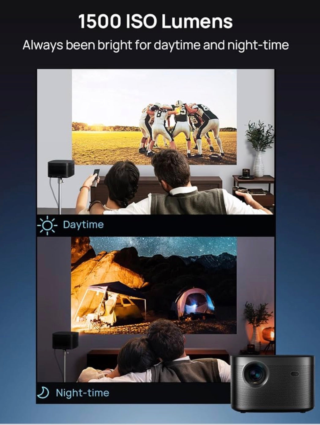 XGIMI Horizon Pro 4K Beamer Heimkino, DLP 4K Beamer, 1500 ISO Lumen, 200 Zoll, Videoprojektor mit WiFi Bluetooth, 8W Harman/Kardon Lautsprecher, Android TV 10.0, HDR10 und HLG