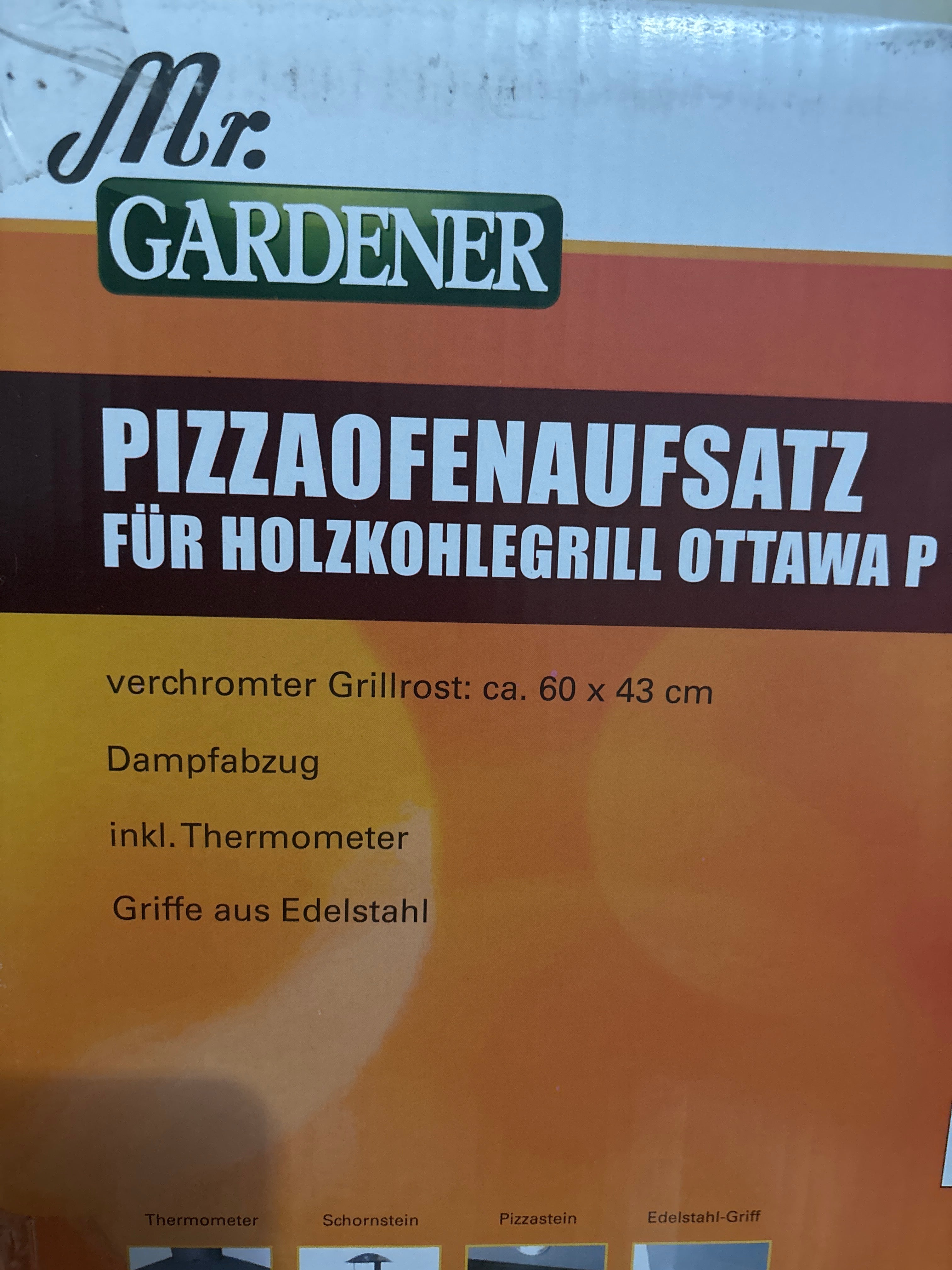 Mr. Gardener Pizza-Aufsatz Backofen inklusive Pizzastein 60x43cm