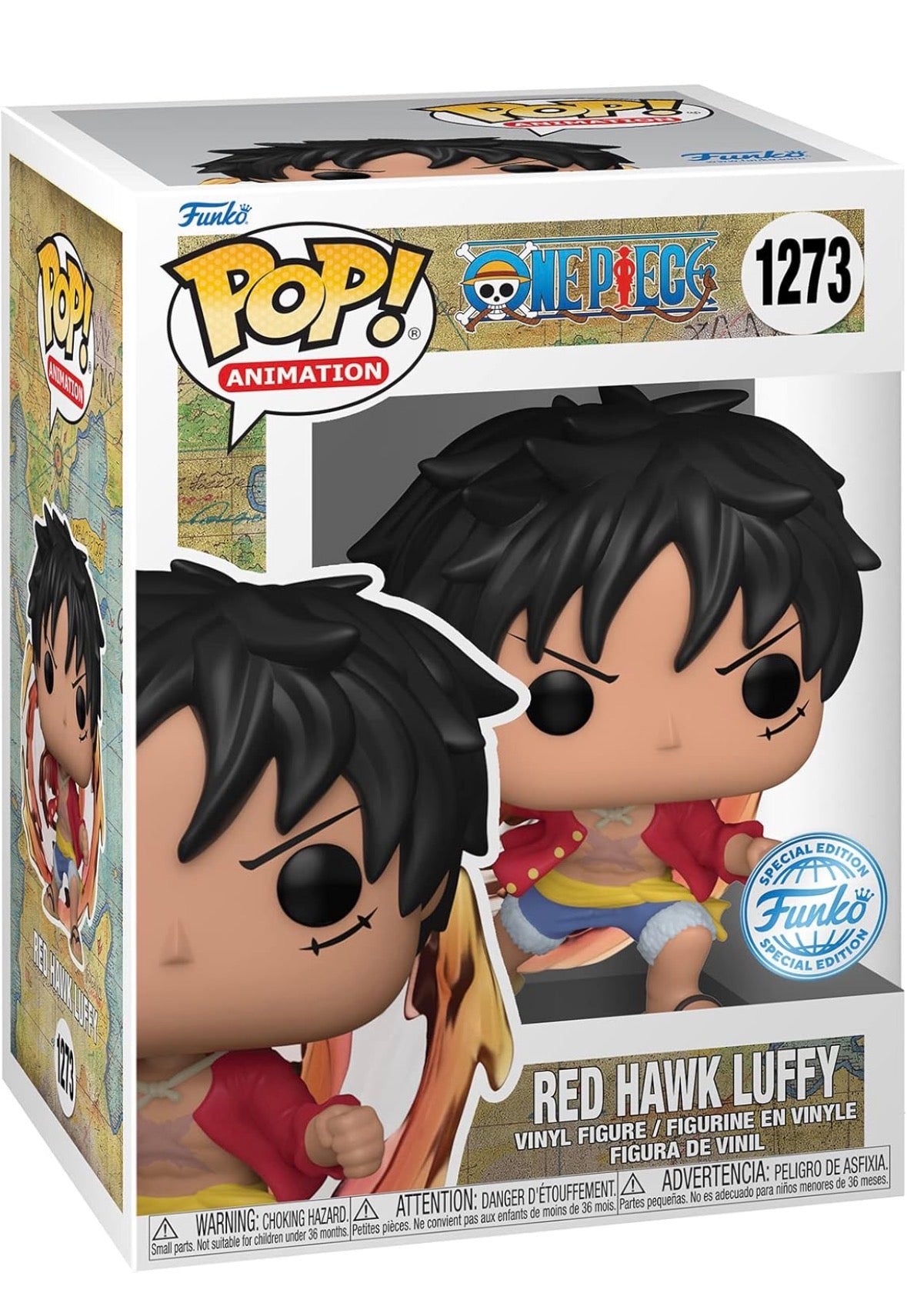 Funko Pop! Animation: One Piece - Red Hawk Luffy - Leuchtet Im Dunkeln - Chase - Vinyl-Sammelfigur -