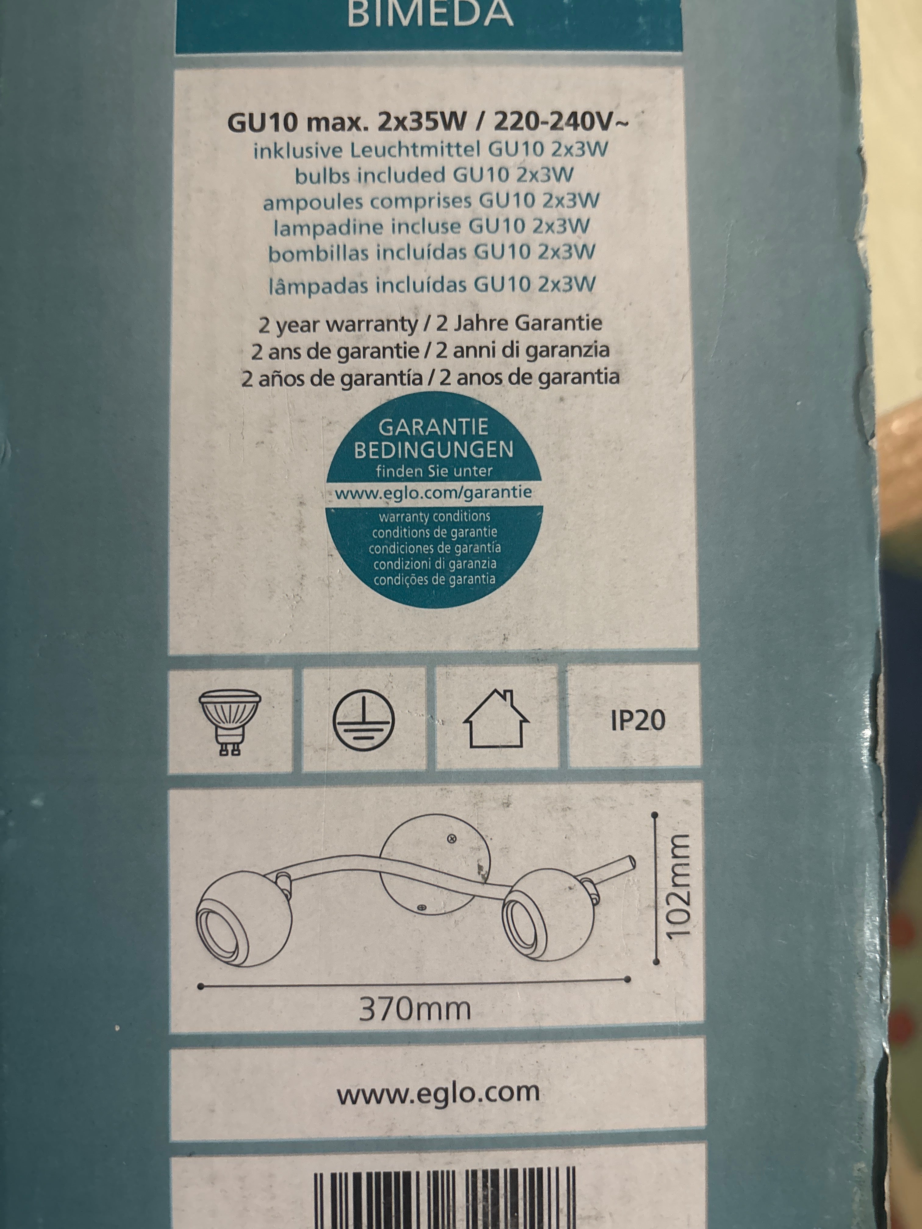 EGLO LED Deckenlampe Bimeda, 2 flammige Deckenleuchte, Deckenstrahler aus Metall in Weiß und Chrom, Wohnzimmerlampe, Spots inkl. GU10 Leuchtmittel, warmweiß