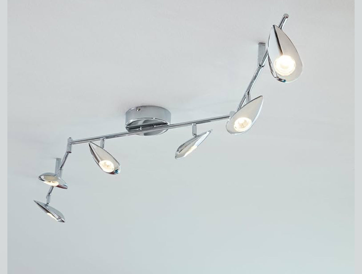 EGLO LED Deckenlampe Pedregal, Deckenstrahler, Stahl in chrom, warmweiß