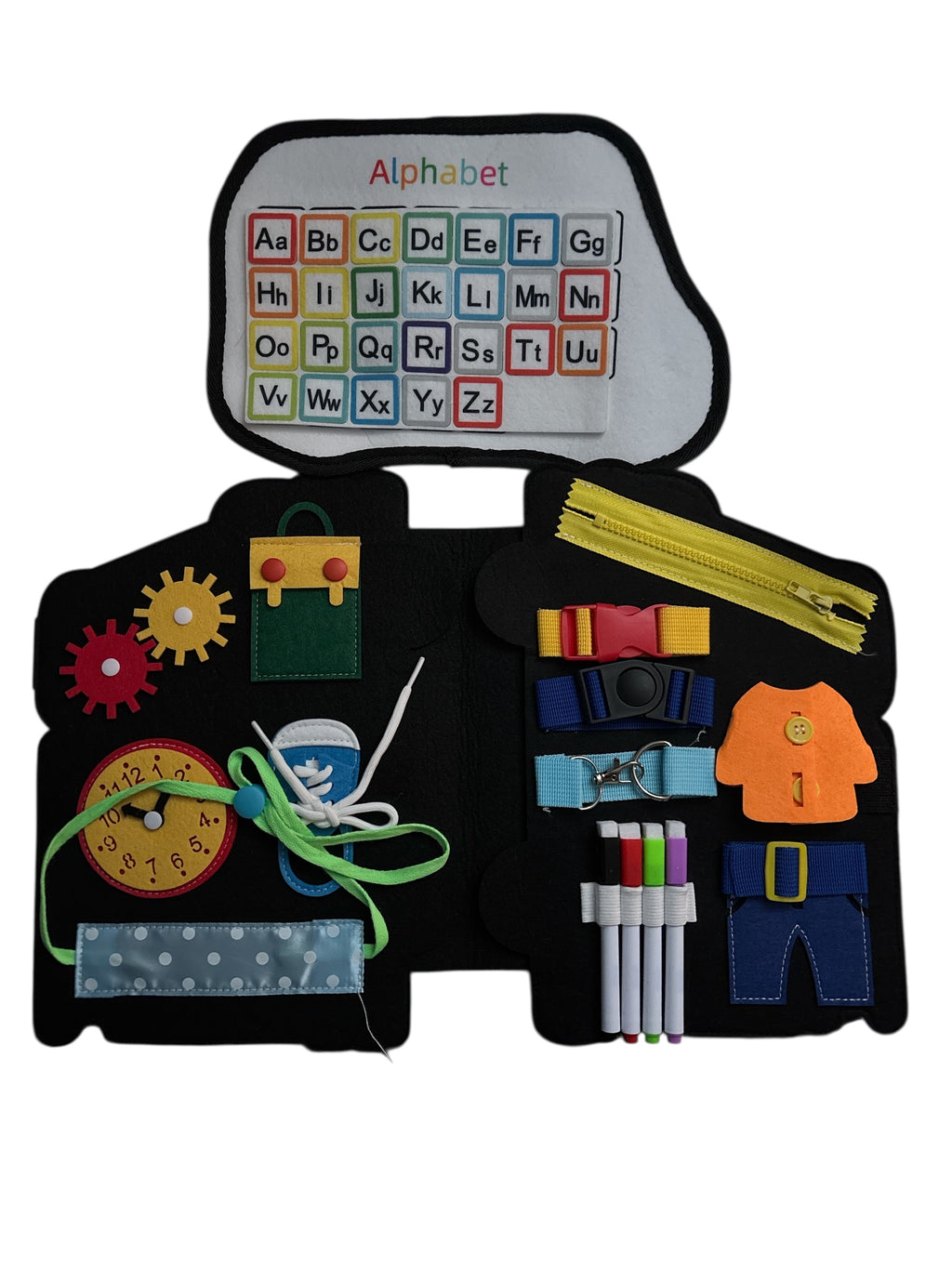 Filz Board Bildungsleben und Lernfähigkeiten Soft Sensorisches Filzlernboard für Kinderreisen