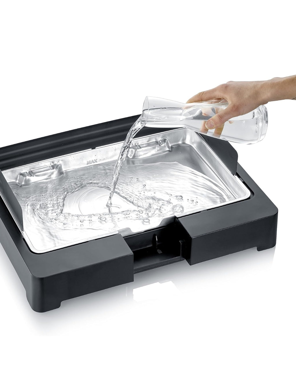 SEVERIN Tischgrill mit Edelstahl-Grillrost für drinnen und draußen, Elektrogrill mit schnellem Grill-Start, Balkon Grill ohne Verbrennungsgefahr, Schwarz, PG 8565 ( Ohne OVP und Bedienungsanleitung)