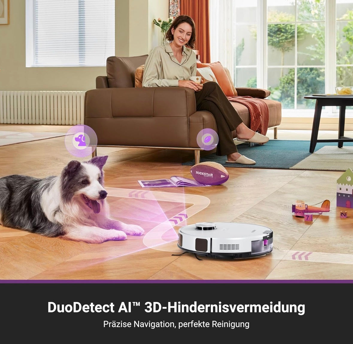 Eureka E20 Plus Staubsaugroboter mit 8000 Pa Saugkraft und selbstentleerender Station, Anti-Wickel-Funktion, 3D Hindernisvermeidung, 180 Minuten Laufzeit, DuoDetect AI, Gebraucht (Zustand: wie neu )