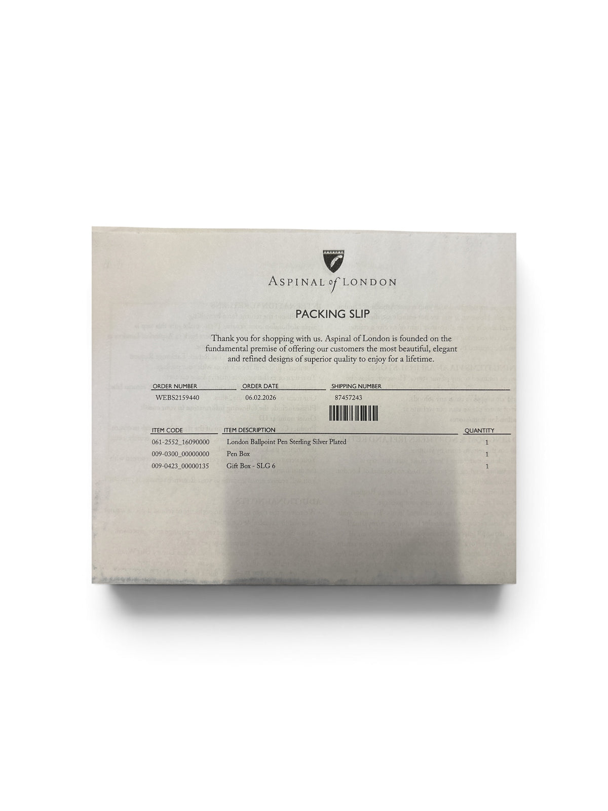 Aspinal of London Kugelschreiber Sterling Silber plattiert