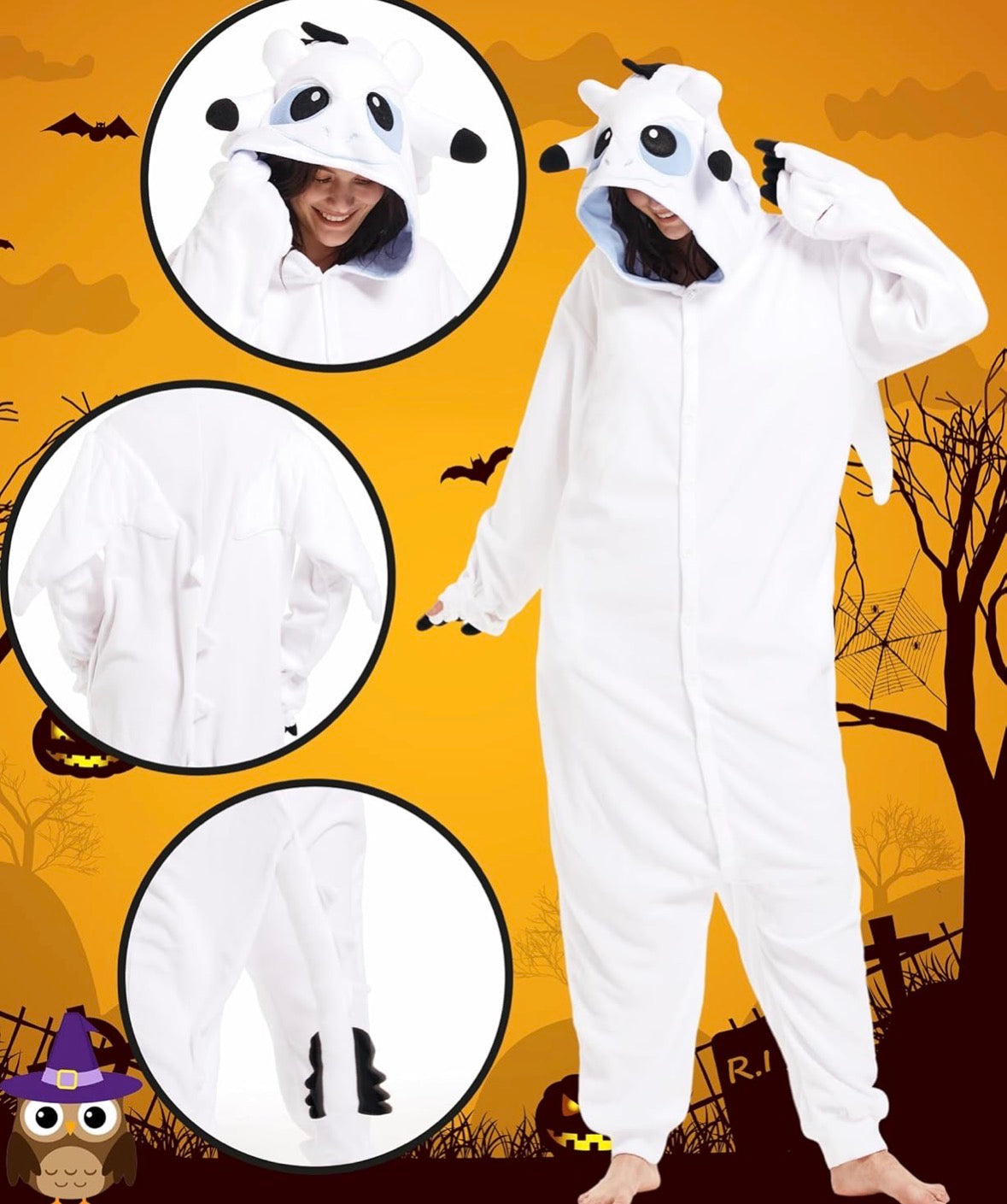 Unisex Erwachsene Drachen-Einteiler, Pyjama, Tier-Nachtwäsche, Drachenkostüm, Größe M