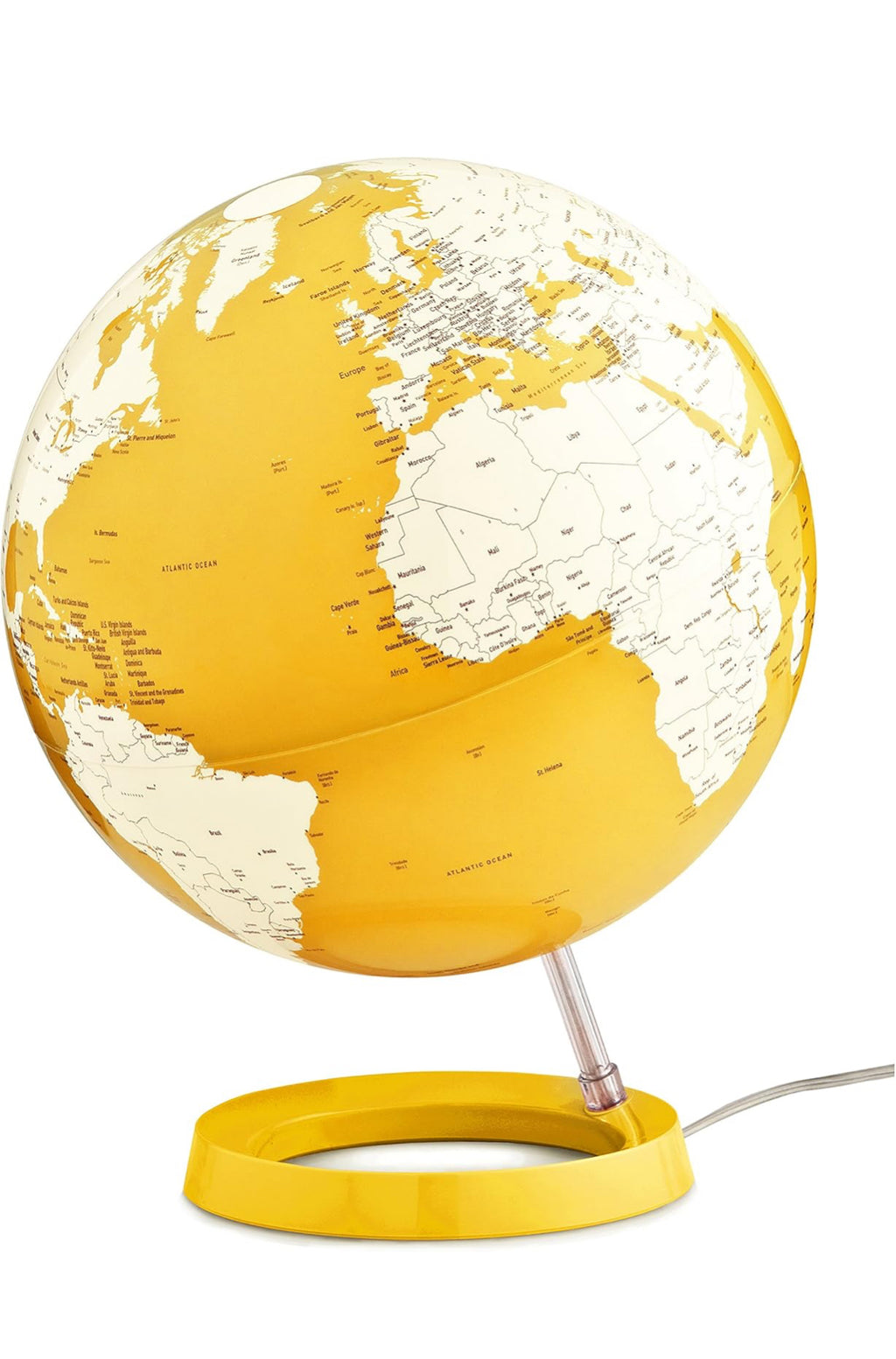 Exerz 33cm Leuchtglobus/Beleuchteter Globus Holzsockel mit 33 cm Durchmesser – Selbstmontage – Englische Karte