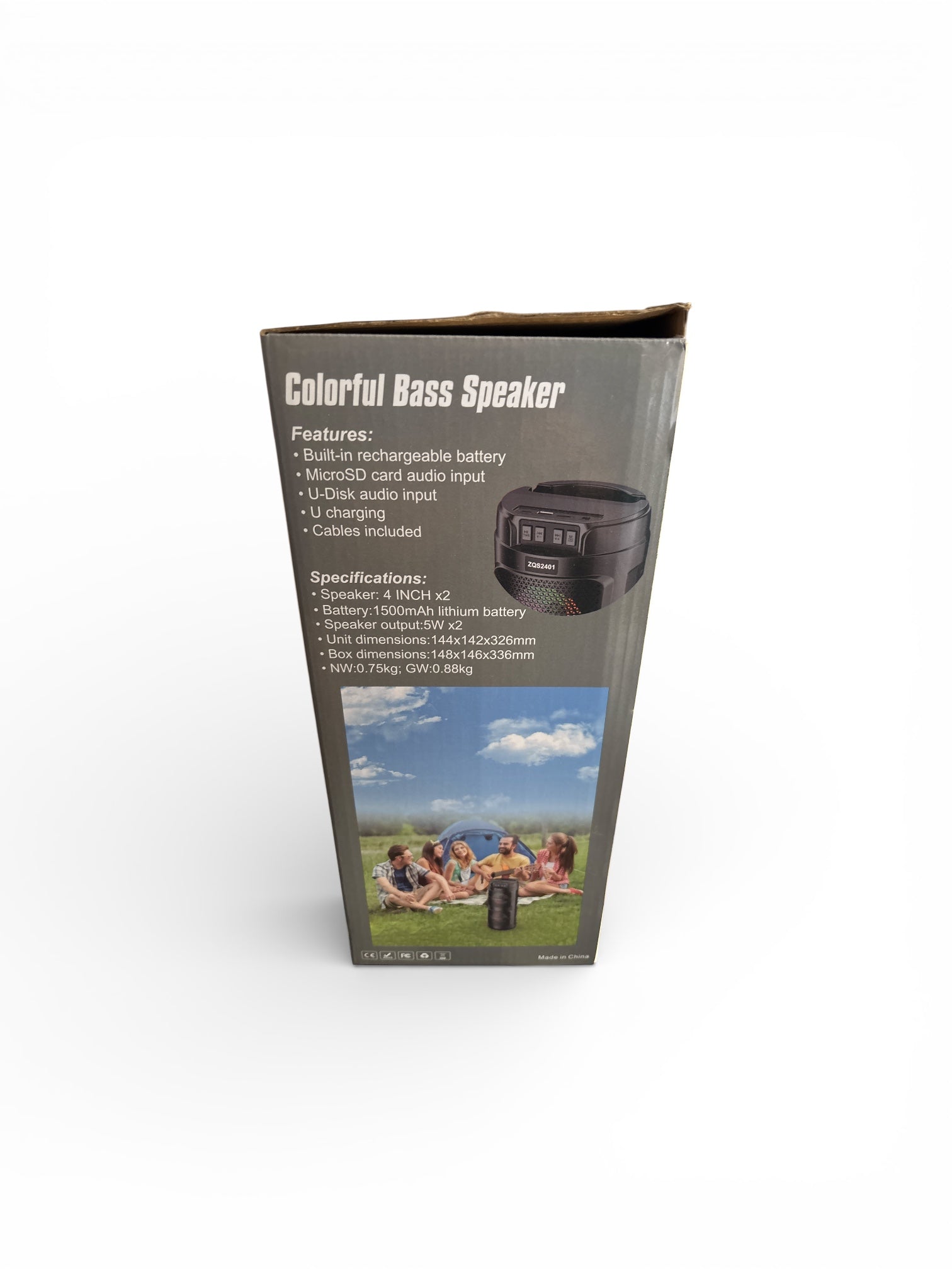 Bluetooth-Lautsprecher tragbar  32cm,mit integrierten RGB-Lichteffekten.