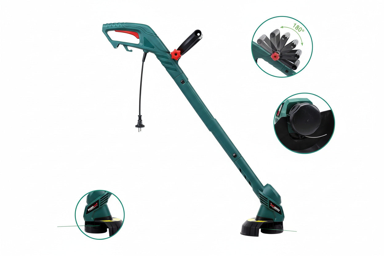 POSENPRO 350 Watt Elektro Rasentrimmer, Elektro-Trimmer mit 230 mm Schnittkreis, Gartentrimmer mit Automatischer Fadenvorschub, 12500R/min Rasentrimmer für Rasen Garten Beschneiden