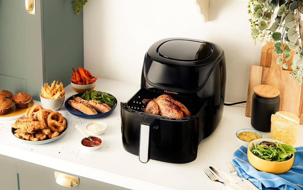 Russell Hobbs Heißluftfritteuse L 4L Rapid AirFryer [sehr kleines Gehäuse/7 Kochfunktionen/10 Programme.(OVP beschädigt )