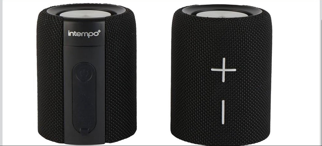 INTEMPO EE7452BLKSTKEU7 Set of 2 TWS Wireless Speakers - Bluetooth Speakers mit Magnetic Design, Wireless Reichweite 25m, Rechargeable Battery, bis zu 6 Stunden Play Time
