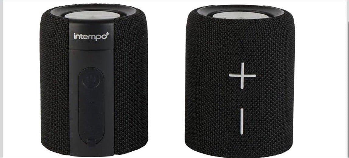 INTEMPO EE7452BLKSTKEU7 Set of 2 TWS Wireless Speakers - Bluetooth Speakers mit Magnetic Design, Wireless Reichweite 25m, Rechargeable Battery, bis zu 6 Stunden Play Time