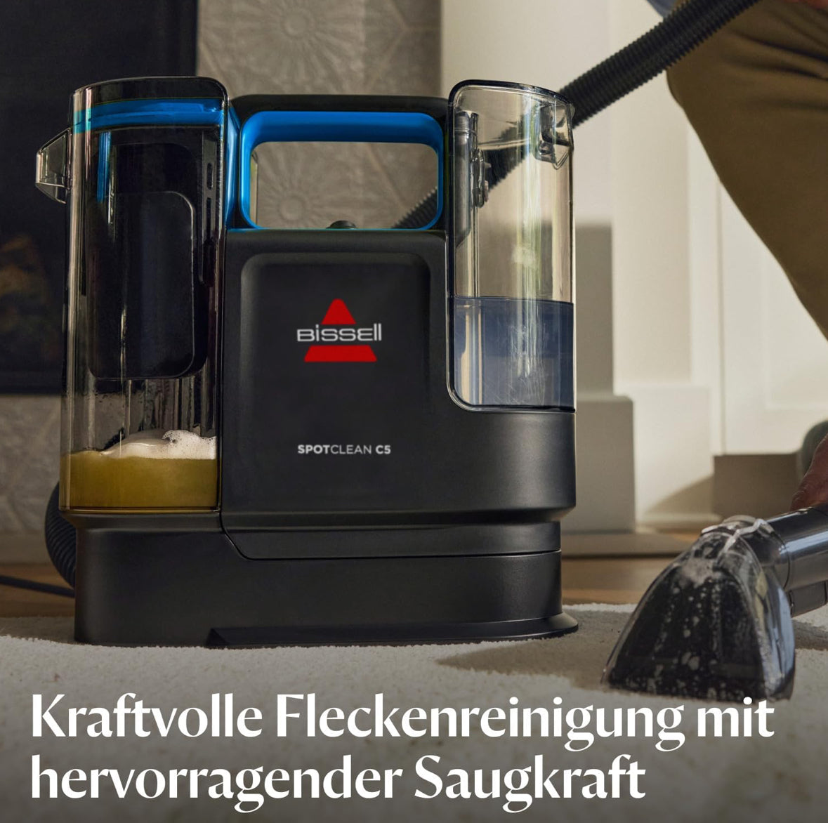 BISSELL SpotClean C5, Polsterreiniger Gerät, Teppichreiniger mit Triple Action System 3861N