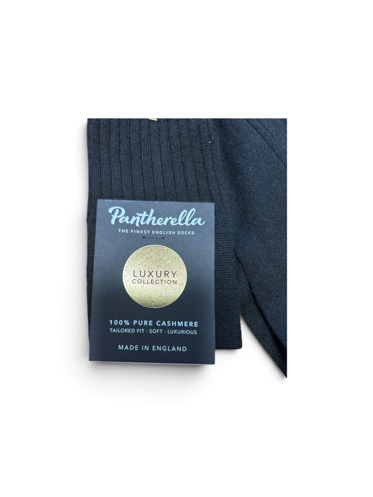 Pantherella Knightsbridge 100% Cashmere Socken 2er Set Navy + Schwarz Gr. 11,5