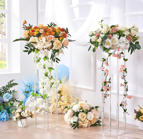 2x Hochzeit Blumenständer 80cm Transparent
