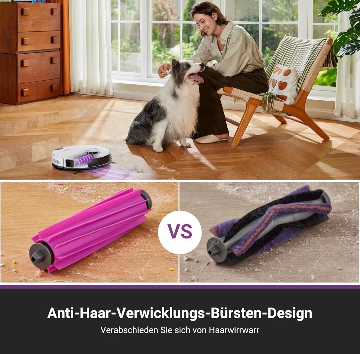 Eureka E20 Plus Staubsaugroboter mit 8000 Pa Saugkraft und selbstentleerender Station, Anti-Wickel-Funktion, 3D Hindernisvermeidung, 180 Minuten Laufzeit, DuoDetect AI, Gebraucht (Zustand: wie neu )