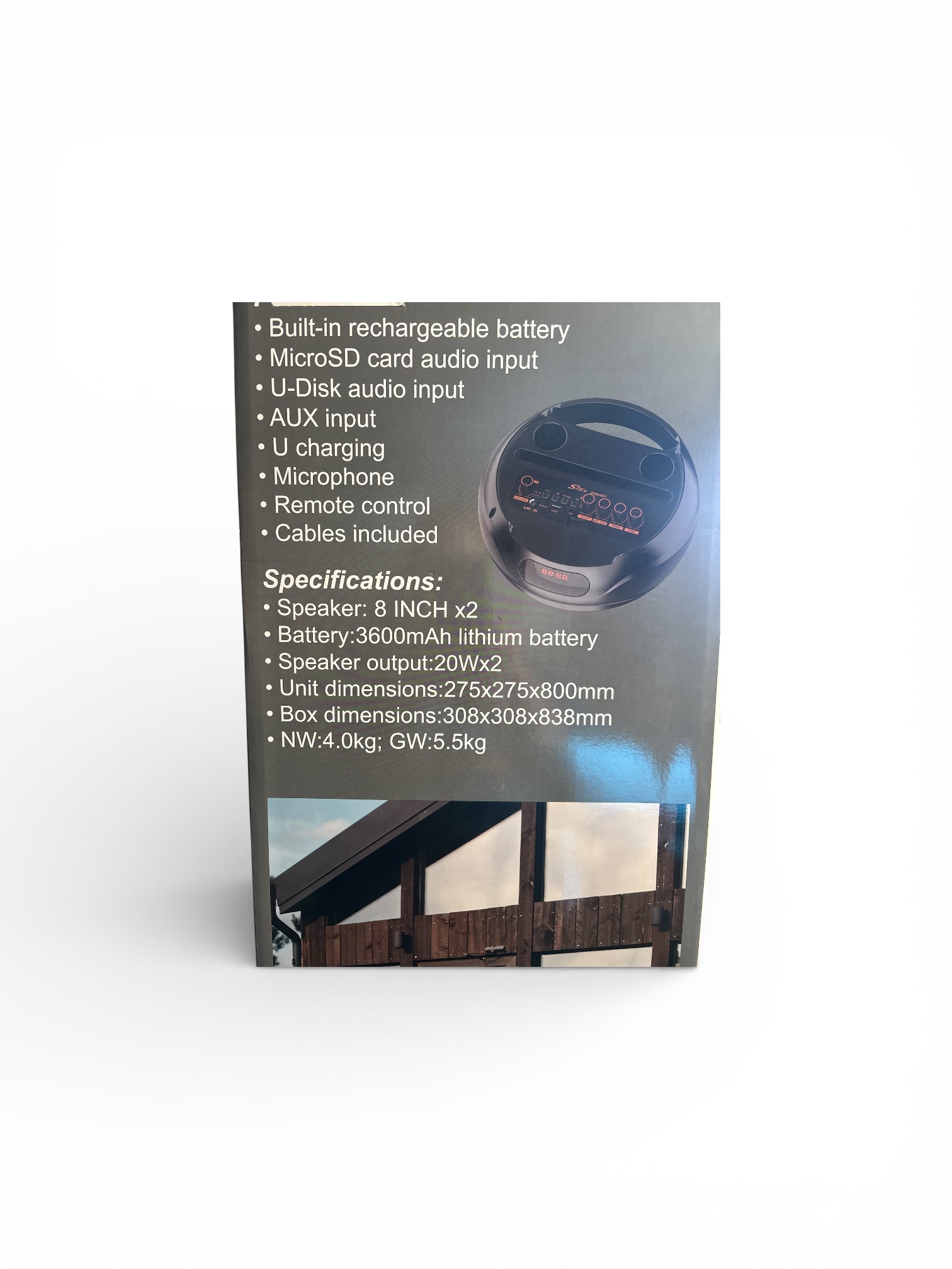 8-Zoll-Doppel-HiFi-Lautsprecher, der speziell für Partys und Karaoke tragbar 80cm