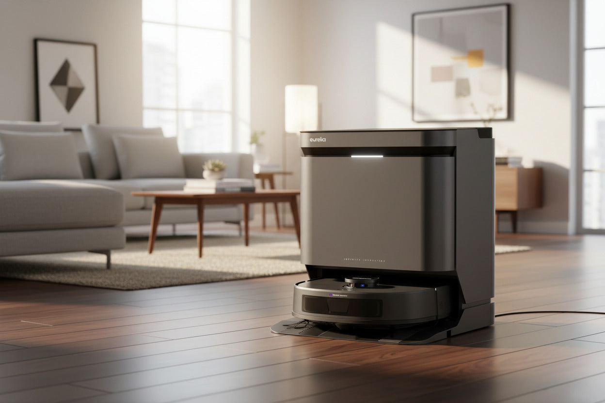 Saugroboter der Firma Eureka, Model: J15 Evo Ultra  mit Wischfunktion Absaugstation, 22000 Pa Saugkraft (Retoure, Gebraucht : Zustand sehr gut))