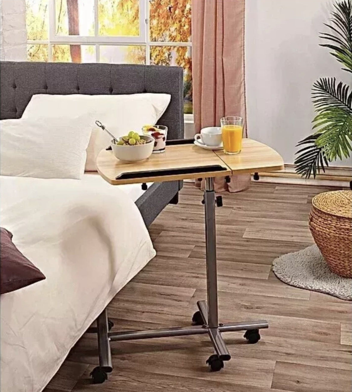 Beistelltisch – Rollbar, klappbar & höhenverstellbar