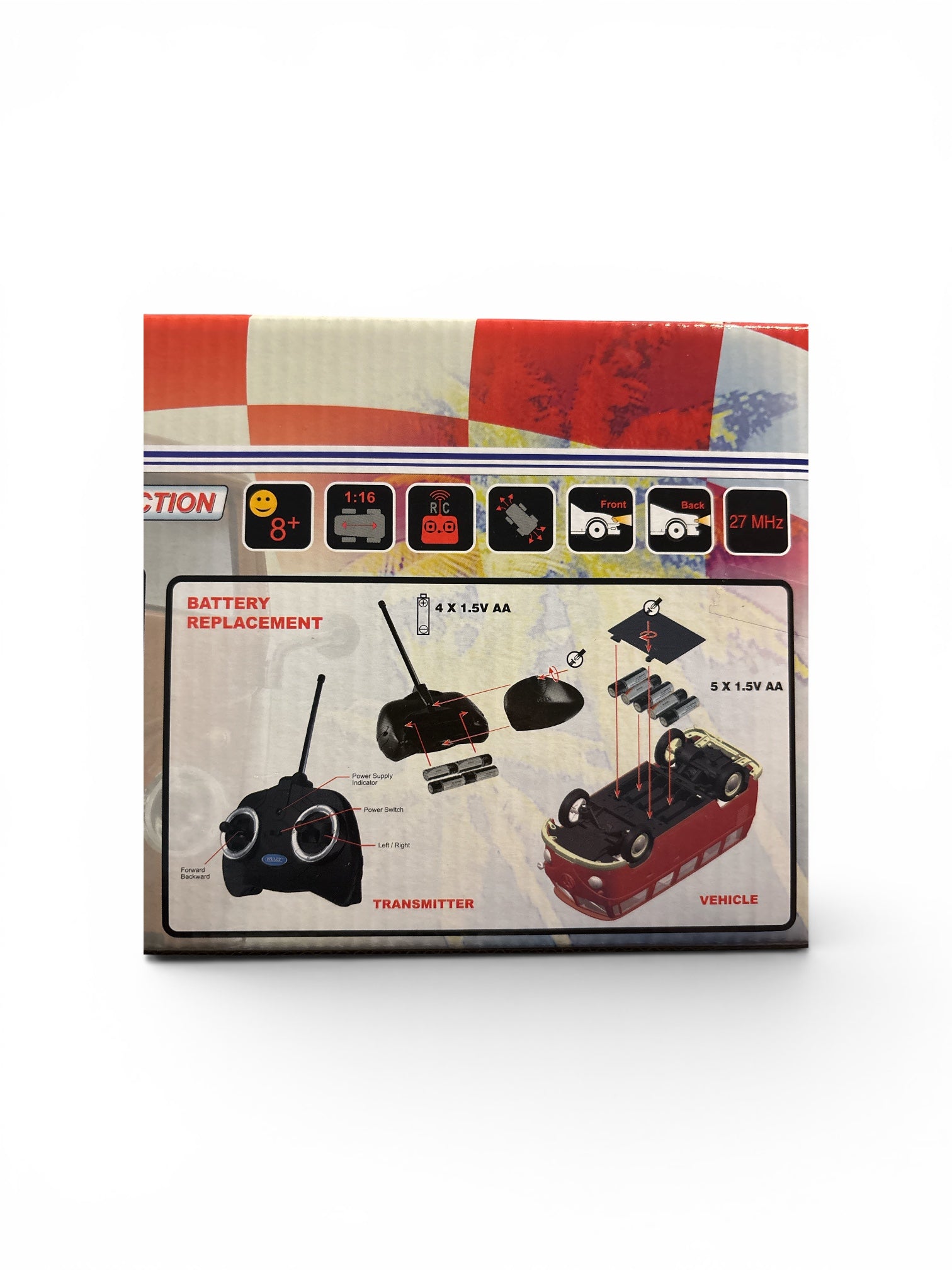 Welly RC VW T1 Bus 1963 Rot 1:16 Ferngesteuert – Modellauto mit LED-Licht