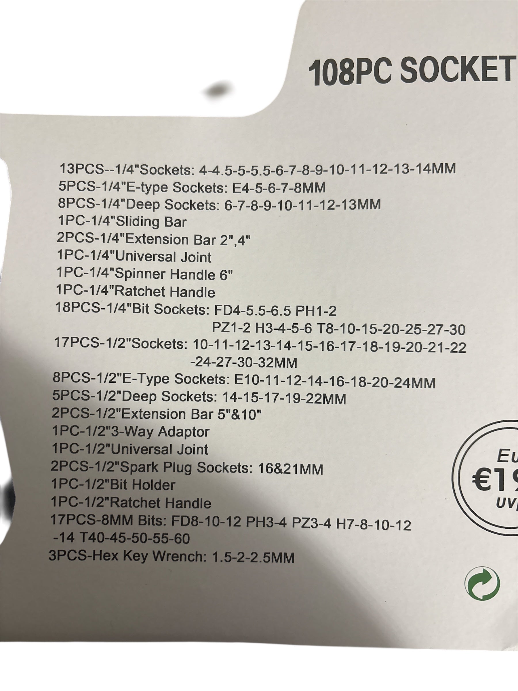 108-teiliger Steckschlüsselsatz der Marke Grafstein Germany