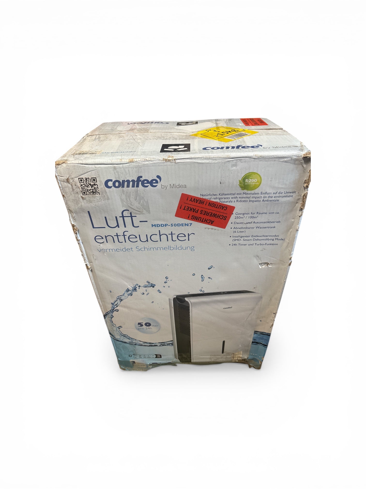 Luftentfeuchter der Firma Comfee ,50 l/Tag,  geeignet für bis zu 116 m², 6 l Wassertank, Räder, Zustand: Unbenutzt (Verpackung geöffnet)