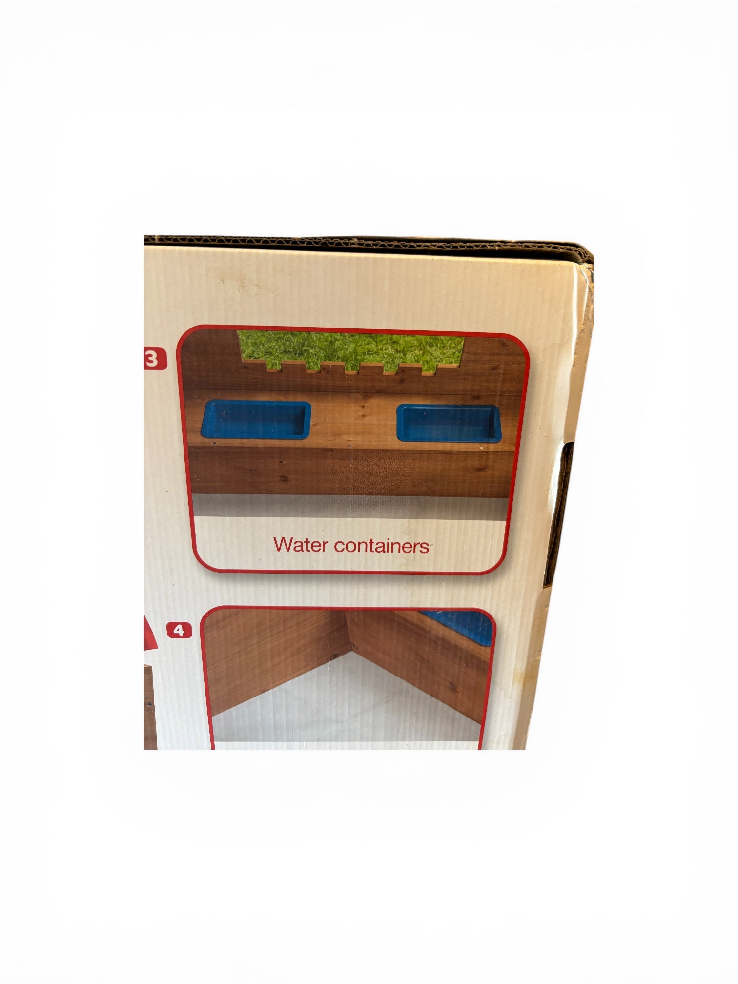 PLAYTIVE Sandkasten Ritterburg aus Vollholz inkl. Bodenvlies ca113 x 70 x 113 cm