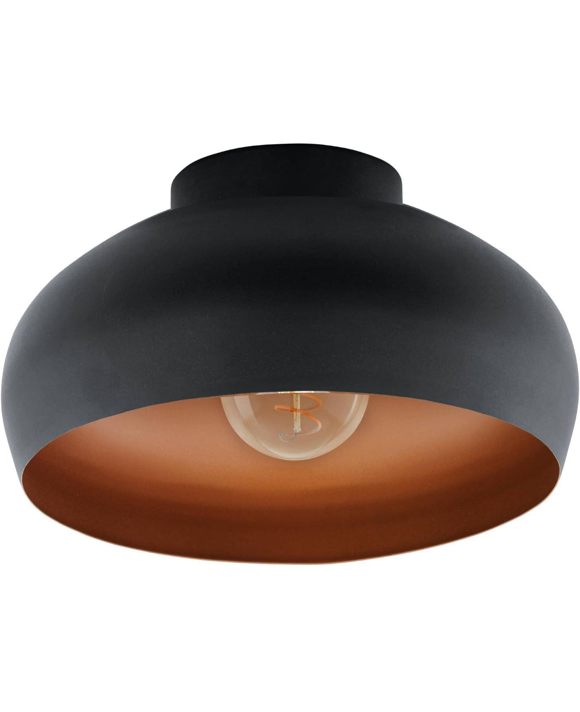EGLO Deckenlampe Mogano 2 1-flammige Deckenleuchte aus Metall in Schwarz und Kupfer mit E27 Fassung