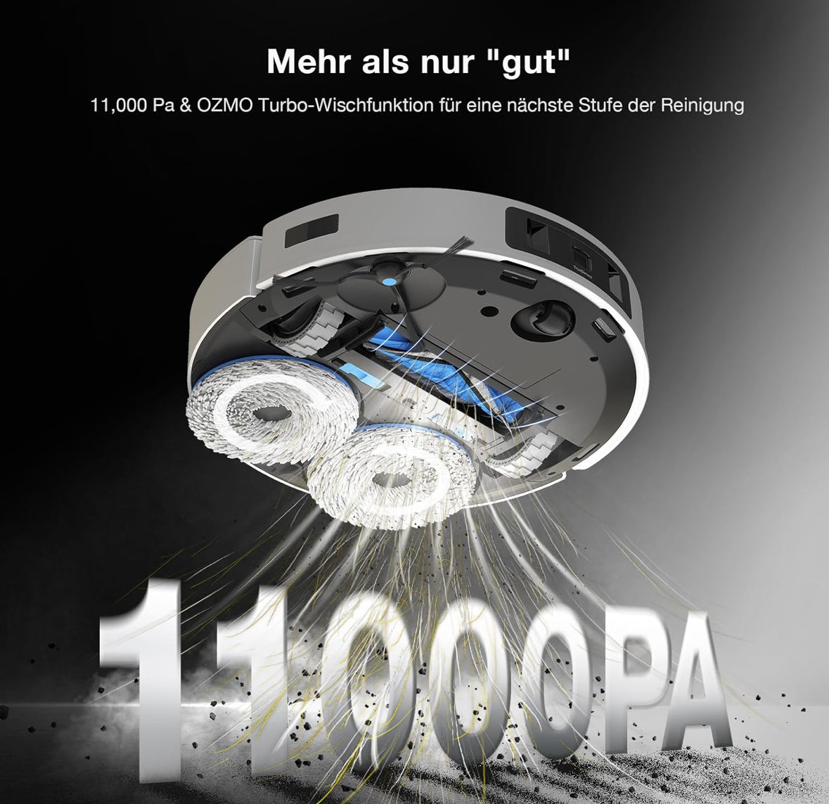 ECOVACS DEEBOT T30 PRO OMNI Saugroboter mit Wischfunktion, mit TrueEdge Moppin, Zero Tangle Bürste, 11.000 PA Saugkraft mit heißem Wasser und Smart Rewash, Farbe Silber( Gebraucht,Zustand sehr gut)