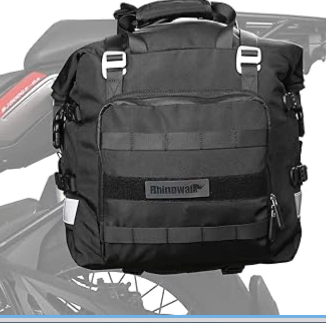 Rhinowalk Motorrad Satteltasche 20L Wasserdicht Motor Seitentasche Gepäcktasche Hecktasche Hinterradtasche (Schwarz)