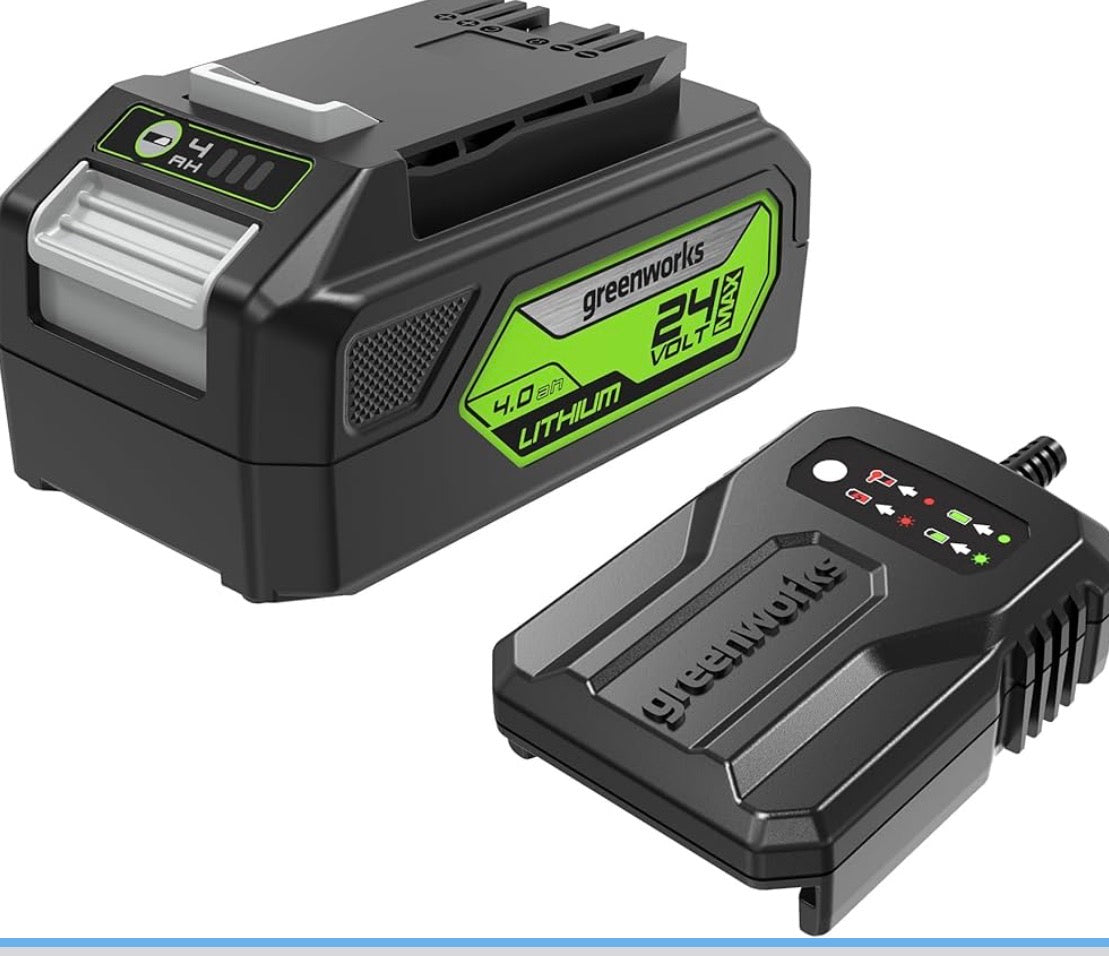 Greenworks 24V Original Akku und Ladegerät - 2Ah Lithium-Ionen Akku,- GSK24B2