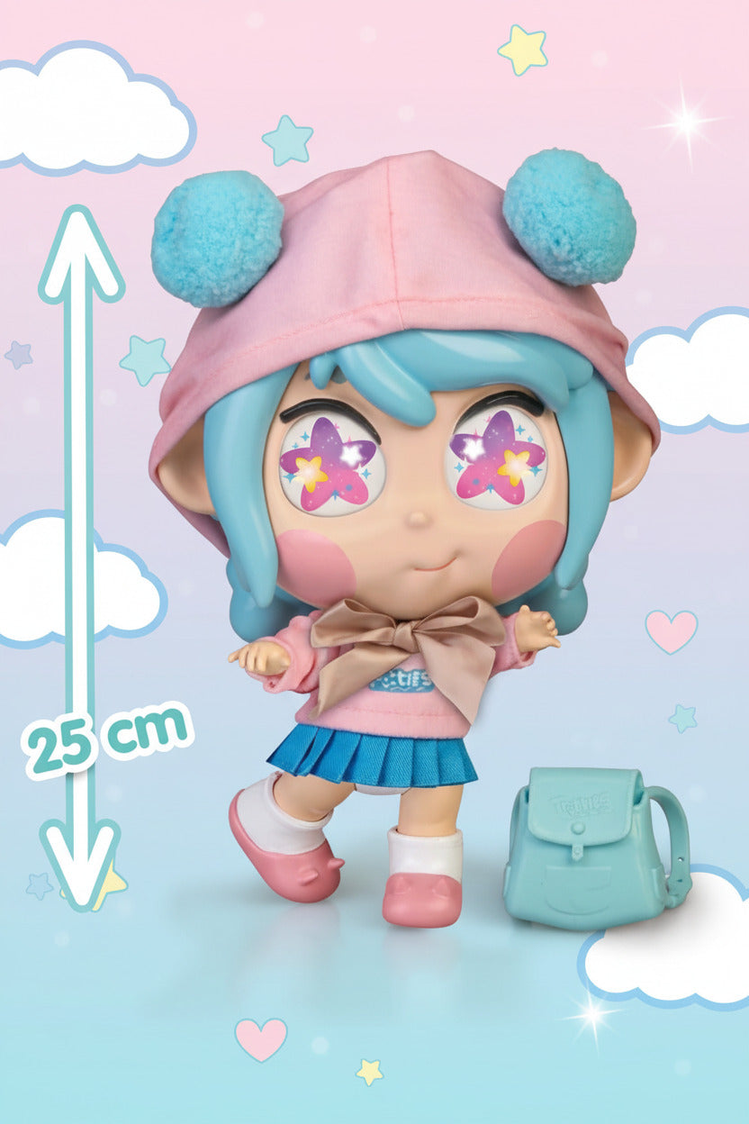 Trotties Mia mit Emoti-Augen, Mehrfarbig, Reisepuppen aus der Zeichentrickserie, mit über 10 Accessoires, Geschenk für Mädchen und Jungen ab 3 Jahren