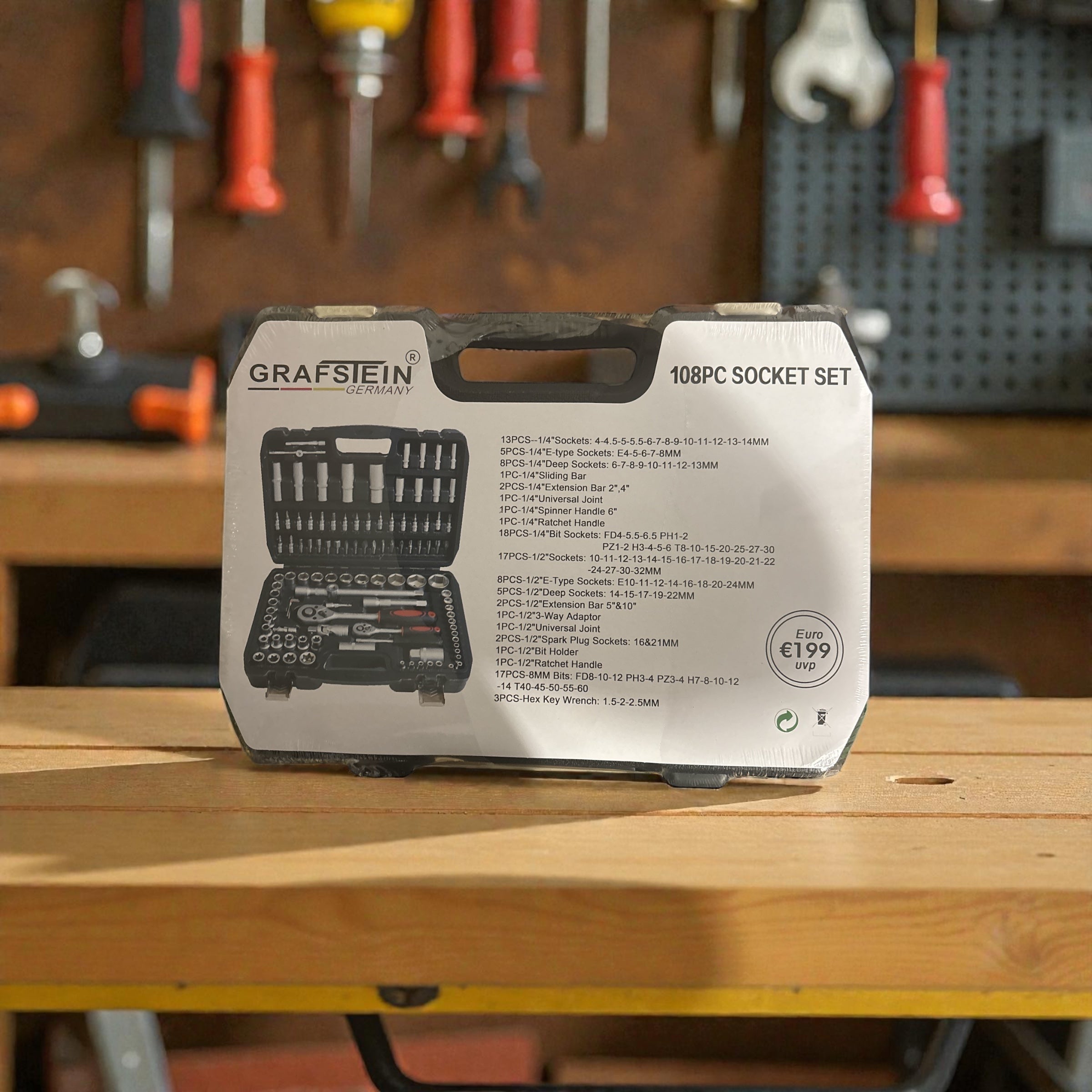 108-teiliger Steckschlüsselsatz der Marke Grafstein Germany