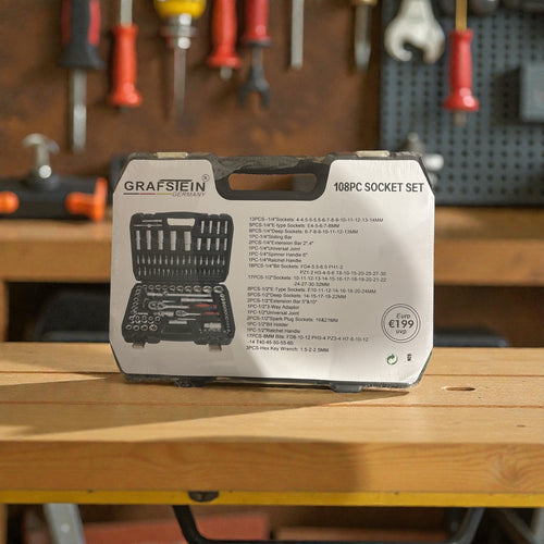 108-teiliger Steckschlüsselsatz der Marke Grafstein Germany