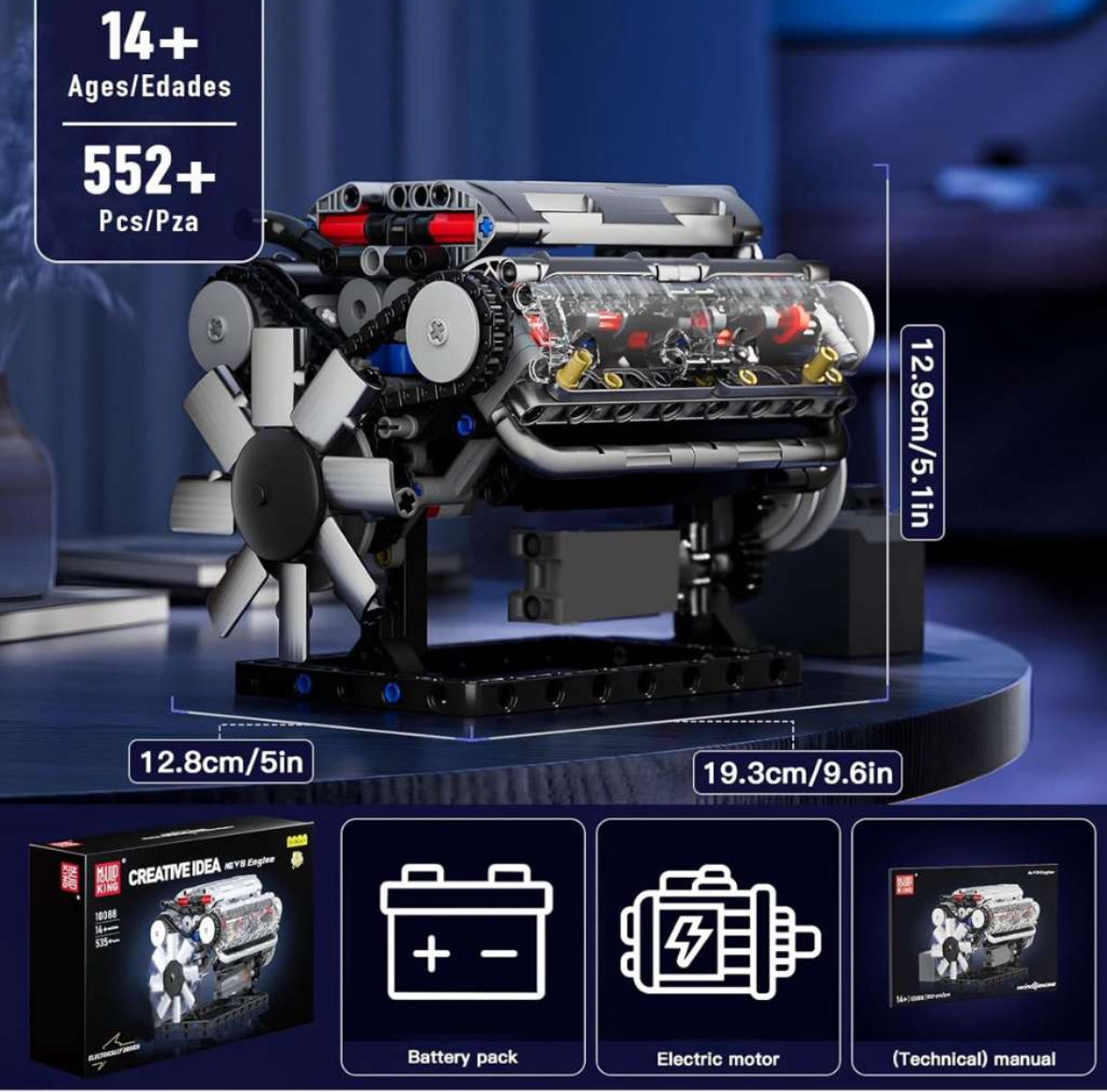 Mould King 10088 Technik V8 Motor Kit